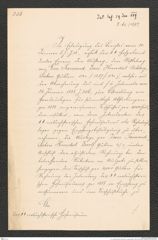 k.k. naturhistorisches Hofmuseum, Intendanzakten 1885-1896 (Hauer), Aktenzahl Z.65/1889, Seite 1